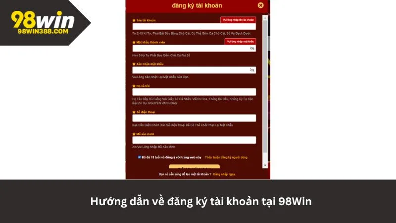 Hướng dẫn đăng ký tài khoản