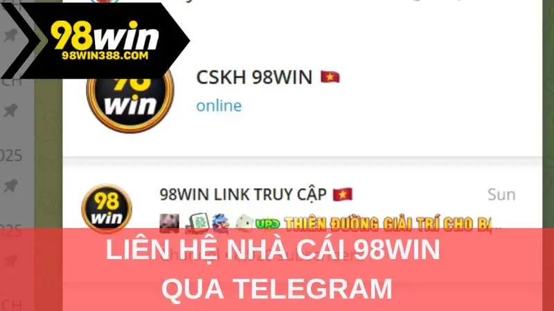 Liên hệ nhà cái 98WIN qua Telegram