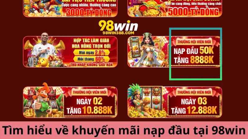 Tìm hiểu chung về khuyến mãi nạp đầu tại 98win